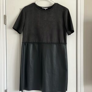 Zara Black Faux Leather Mini Dress